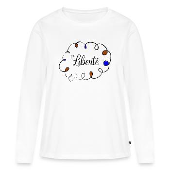 anniversaire. anniversaire décennie. humour. drôle - T-shirt manches longues Premium bio Femme - blanc - Devant - Julia (174cm)
