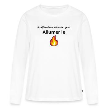 Allumer le feu chanson - T-shirt manches longues Premium bio Femme - blanc - Devant - Julia (174cm)