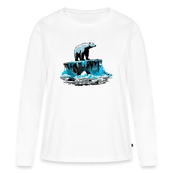 Ours polaire sur la banquise – Conception de l’Arctique - T-shirt manches longues Premium bio Femme - blanc - Devant - Julia (174cm)