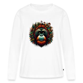 Orang-outan Singe Orang-outan - T-shirt manches longues Premium bio Femme - blanc - Devant - Julia (174cm)