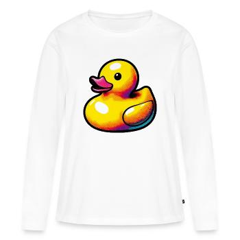 Caneton Canard Canard Canard - T-shirt manches longues Premium bio Femme - blanc - Devant - Julia (174cm)
