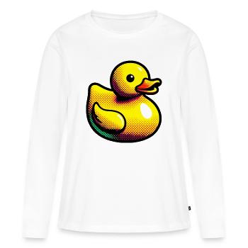 Ente Ente Ente Ente Ente - Frauen Premium Bio Langarmshirt - Weiß - Vorne - Julia (174cm)