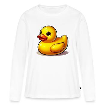 Ente Ente Ente Ente Ente - Frauen Premium Bio Langarmshirt - Weiß - Vorne - Julia (174cm)