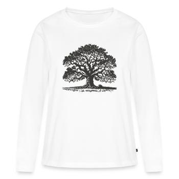 Chêne - T-shirt manches longues Premium bio Femme - blanc - Devant - Julia (174cm)