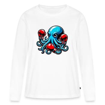 Krake - Frauen Premium Bio Langarmshirt - Weiß - Vorne - Julia (174cm)