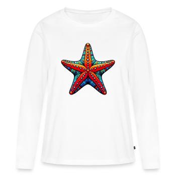 Seestern - Frauen Premium Bio Langarmshirt - Weiß - Vorne - Julia (174cm)