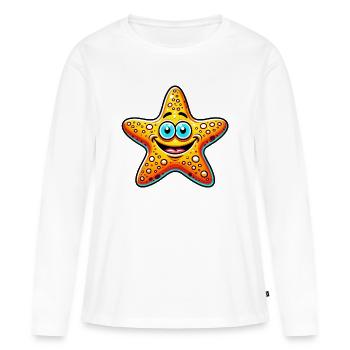 Seestern - Frauen Premium Bio Langarmshirt - Weiß - Vorne - Julia (174cm)