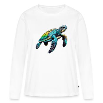 Turtle - Women's Premium Organic Long Sleeve Shirt - white - Front - Julia (174cm)