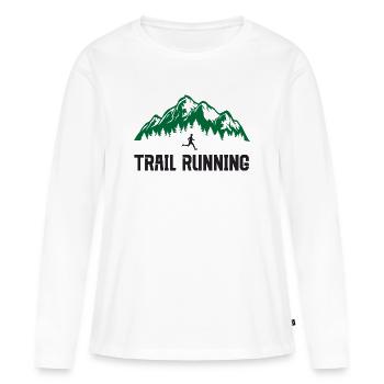Course sur sentier - T-shirt manches longues Premium bio Femme - blanc - Devant - Julia (174cm)