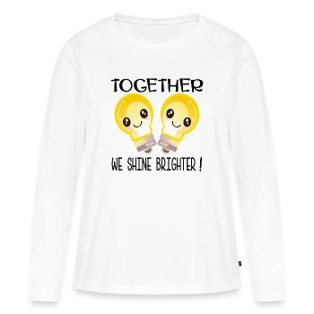 RÉUSSIR ENSEMBLE - T-shirt manches longues Premium bio Femme - blanc - Devant - Julia (174cm)