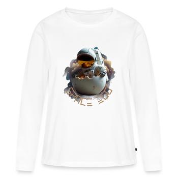 Astronaut in Eierschale - Frauen Premium Bio Langarmshirt - Weiß - Vorne - Julia (174cm)