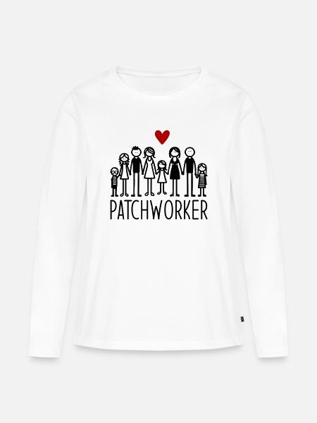 Patchworker - Frauen Premium Bio Langarmshirt - Weiß
