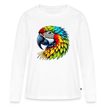 Perroquet - T-shirt manches longues Premium bio Femme - blanc - Devant - Julia (174cm)