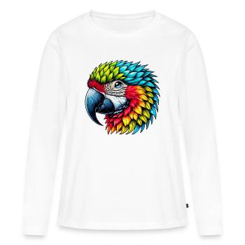 Perroquet - T-shirt manches longues Premium bio Femme - blanc - Devant - Julia (174cm)