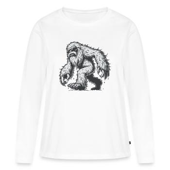 Yéti - T-shirt manches longues Premium bio Femme - blanc - Devant - Julia (174cm)