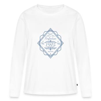 Birthday Vintage 1975 Perfection - Frauen Premium Bio Langarmshirt - Weiß - Vorne - Julia (174cm)