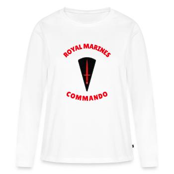 Royal Marines Commando - T-shirt manches longues Premium bio Femme - blanc - Devant - Julia (174cm)