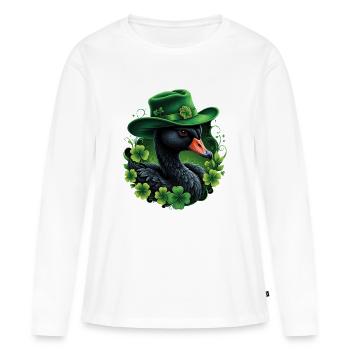 L’élégance irlandaise - T-shirt manches longues Premium bio Femme - blanc - Devant - Julia (174cm)