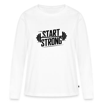Start Strong - Frauen Premium Bio Langarmshirt - Weiß - Vorne - Julia (174cm)