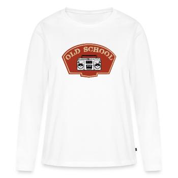 Old school - T-shirt manches longues Premium bio Femme - blanc - Devant - Julia (174cm)