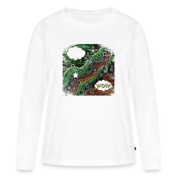 Style Pop Art Inversé - T-shirt manches longues Premium bio Femme - blanc - Devant - Julia (174cm)