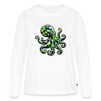 Krake - Frauen Premium Bio Langarmshirt - Weiß - Vorne - Julia (174cm)