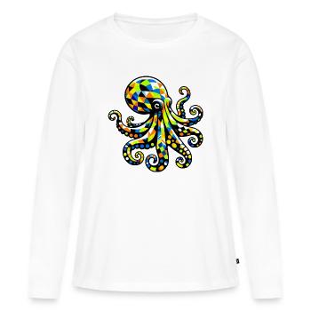 Krake - Frauen Premium Bio Langarmshirt - Weiß - Vorne - Julia (174cm)