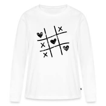 Saint-Valentin Saint-Valentin Saint-Valentin - T-shirt manches longues Premium bio Femme - blanc - Devant - Julia (174cm)
