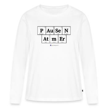 Pausen Atmer (helle Stoffe) - Frauen Premium Bio Langarmshirt - Weiß - Vorne - Julia (174cm)