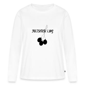 Perspektive wechseln - Frauen Premium Bio Langarmshirt - Weiß - Vorne - Julia (174cm)