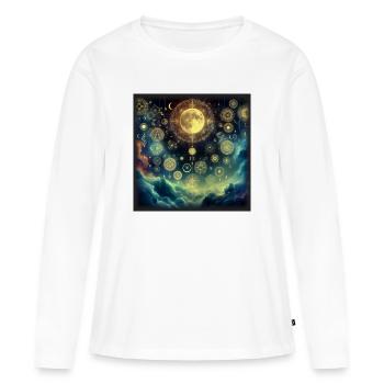 Astrologie mystique - T-shirt manches longues Premium bio Femme - blanc - Devant - Julia (174cm)