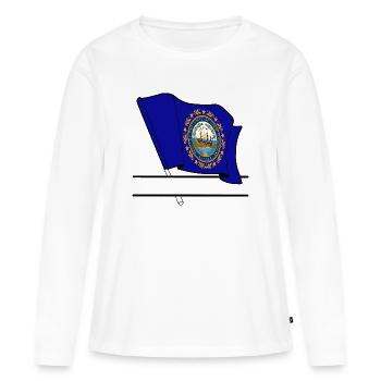 Hinweis New Hampshire Textbanner - Frauen Premium Bio Langarmshirt - Weiß - Vorne - Julia (174cm)