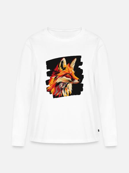 Fuchs Kunst - Frauen Premium Bio Langarmshirt - Weiß
