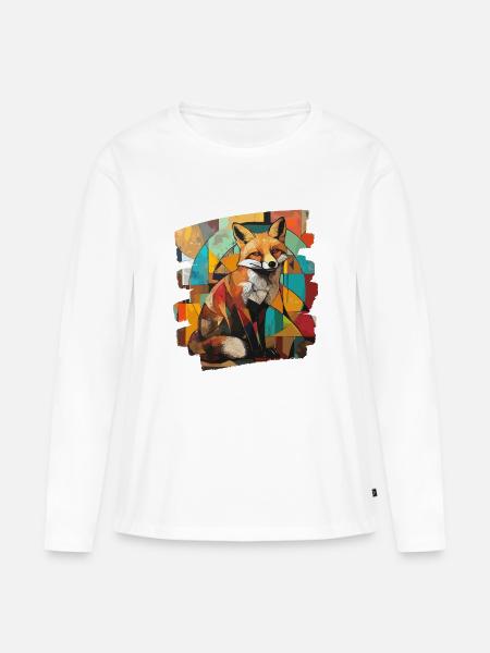 Fuchs - Frauen Premium Bio Langarmshirt - Weiß