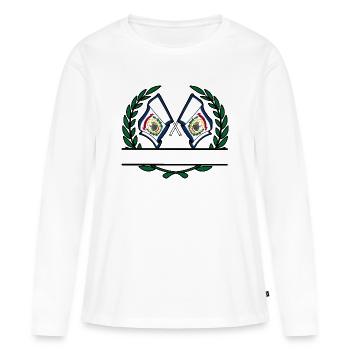 Fahnen USA West Virginia Lorbeerkranz Banner - Frauen Premium Bio Langarmshirt - Weiß - Vorne - Julia (174cm)