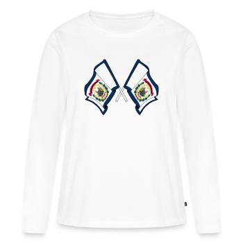 Zwei Flaggen durchquerten West Virginia - Frauen Premium Bio Langarmshirt - Weiß - Vorne - Julia (174cm)
