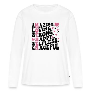 Die beste Mutter aller Zeiten - Frauen Premium Bio Langarmshirt - Weiß - Vorne - Julia (174cm)
