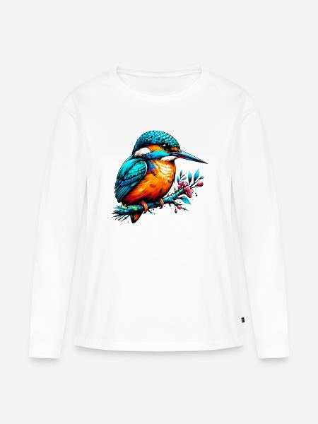 Eisvogel - Frauen Premium Bio Langarmshirt - Weiß