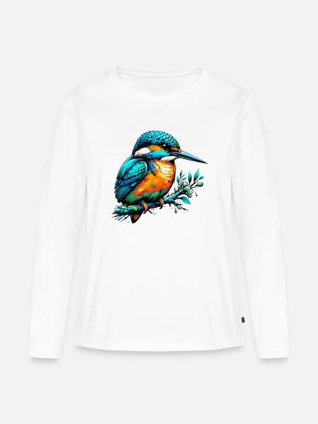 Eisvogel - Frauen Premium Bio Langarmshirt - Weiß