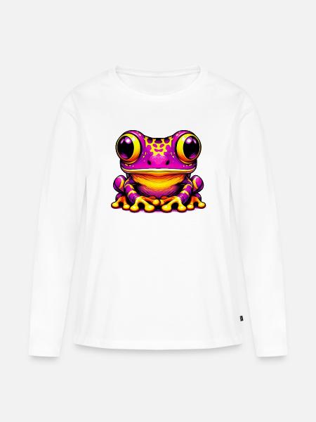 Frosch - Frauen Premium Bio Langarmshirt - Weiß