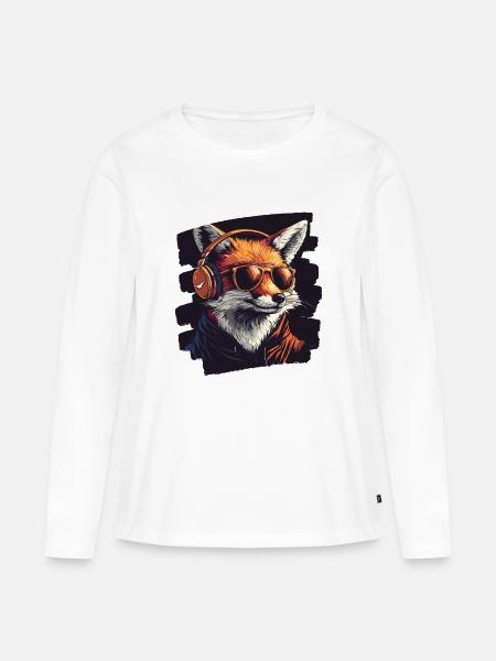 Fuchs - Frauen Premium Bio Langarmshirt - Weiß
