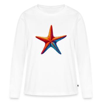 Seestern - Frauen Premium Bio Langarmshirt - Weiß - Vorne - Julia (174cm)