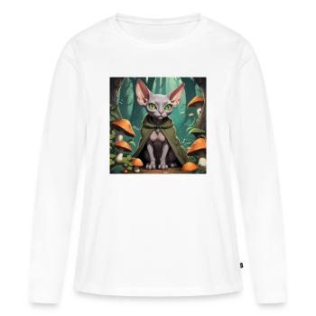 Gobelin Sphynx - T-shirt manches longues Premium bio Femme - blanc - Devant - Julia (174cm)