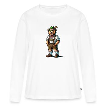 Ours bavarois - T-shirt manches longues Premium bio Femme - blanc - Devant - Julia (174cm)