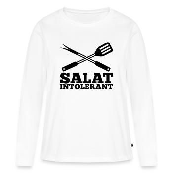 Salat Intolerant Grillbesteck - Frauen Premium Bio Langarmshirt - Weiß - Vorne - Julia (174cm)