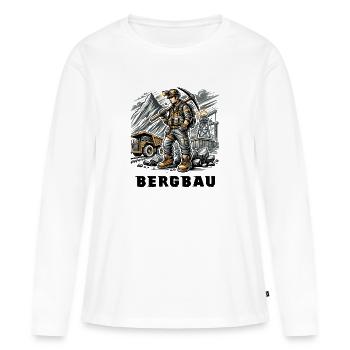 Travail acharné dans l’exploitation minière - T-shirt manches longues Premium bio Femme - blanc - Devant - Julia (174cm)