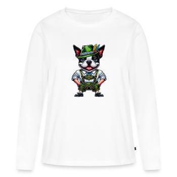 Bostie en costume traditionnel - T-shirt manches longues Premium bio Femme - blanc - Devant - Julia (174cm)