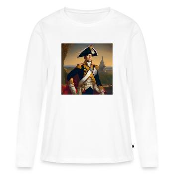 Napoléon, Napoléon Bonaparte, Corse - T-shirt manches longues Premium bio Femme - blanc - Devant - Julia (174cm)