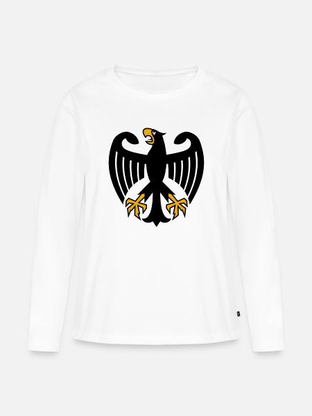 Bundesadler Deutschland Adler Wappen - Frauen Premium Bio Langarmshirt - Weiß
