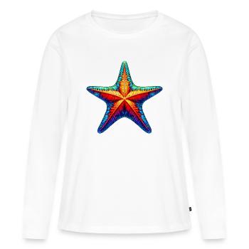 Étoile de mer - T-shirt manches longues Premium bio Femme - blanc - Devant - Julia (174cm)